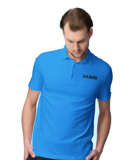 Kilikiti Erkek Spor T-Shirt Polo Yaka Mavi