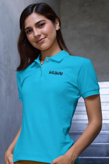 Genç Kız/ Çocuk Spor T-Shirt Polo Yaka Turkuaz