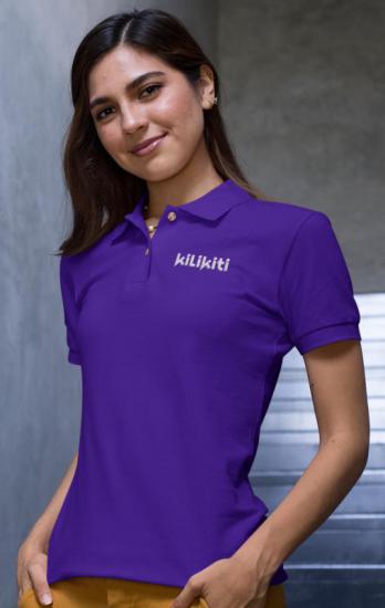 Genç Kız/ Çocuk Spor T-Shirt Polo Yaka Mor