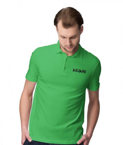 Erkek Spor T-Shirt Polo Yaka Yeşil