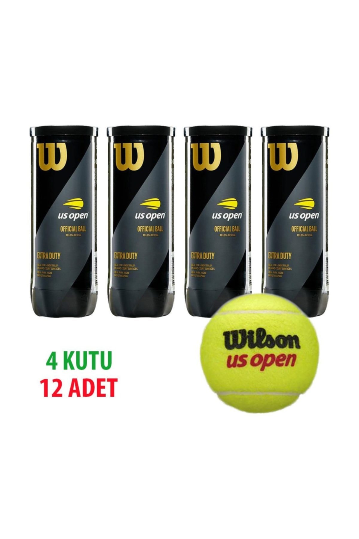 4 Kutu Us Open Tenis Topu Vakum Ambalajda Wrt106200