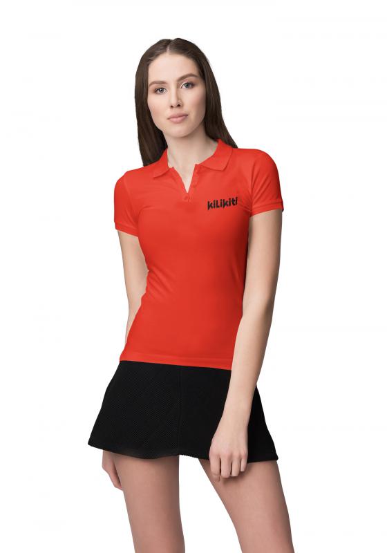 Kadın Spor T-Shirt Polo Yaka Kırmızı